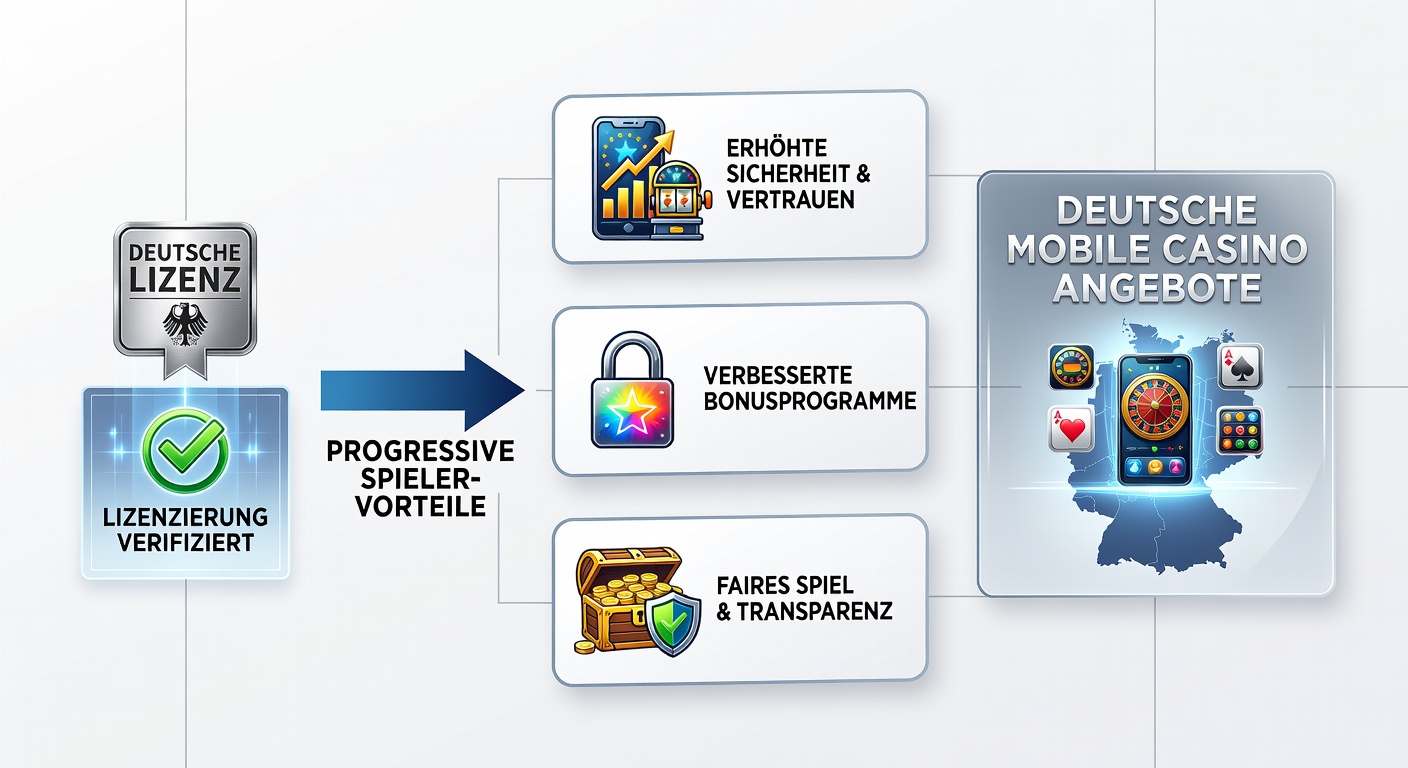 Mobile Casino-App mit gestaffelten Bonus-Tiers und Lizenzsymbolen