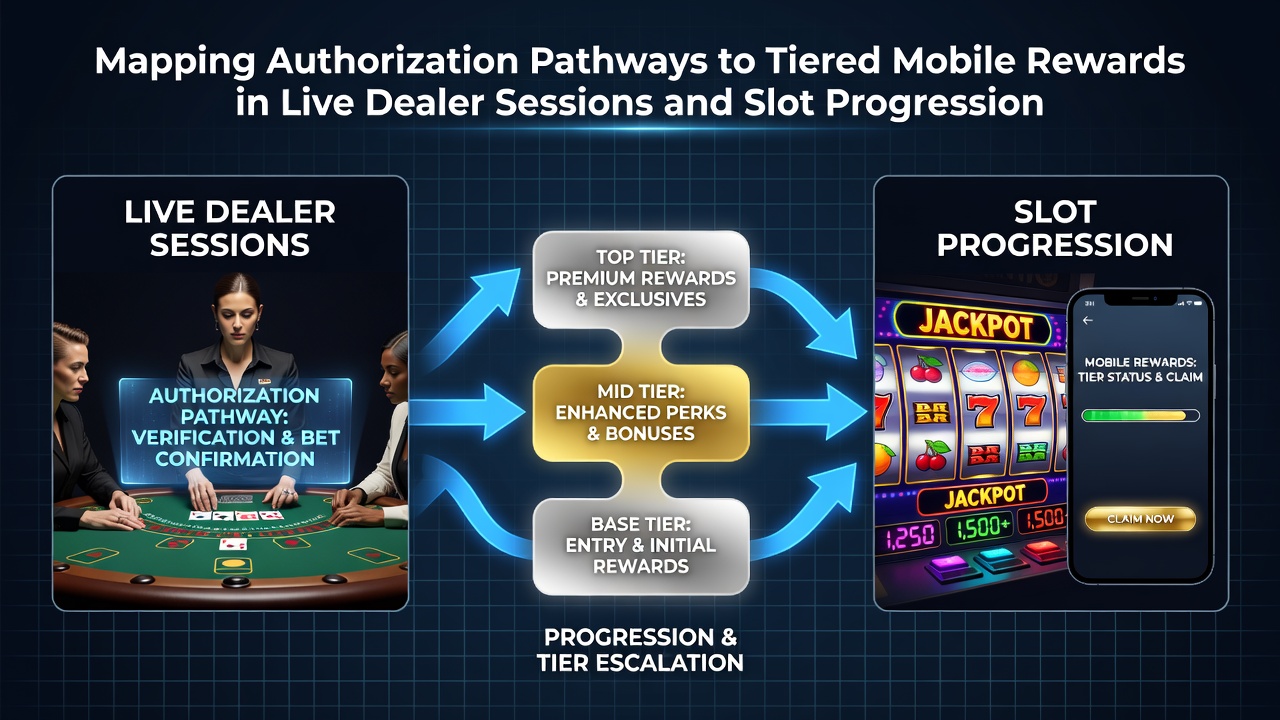 Illustration von mobilen Live-Dealer-Sessions mit integrierten Slot-Progressionssystemen unter deutscher Lizenz